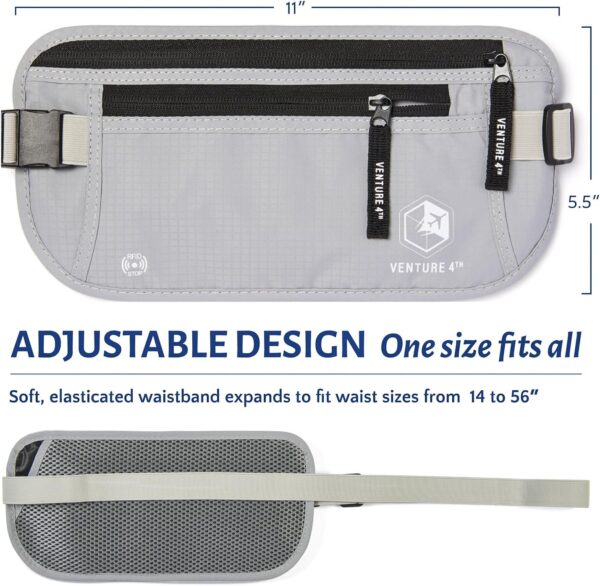 Slim Minimalist Design RFID Money Belt with RFID Blocking Sleeves, for Men and W... - Image 5