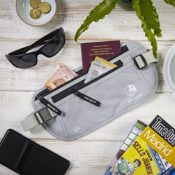 Slim Minimalist Design RFID Money Belt with RFID Blocking Sleeves, for Men and W... - Image 8
