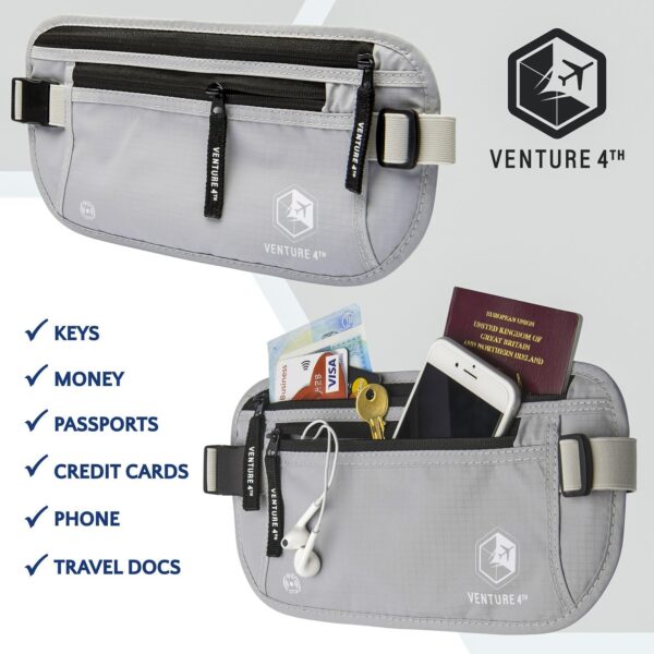 Slim Minimalist Design RFID Money Belt with RFID Blocking Sleeves, for Men and W... - Image 9