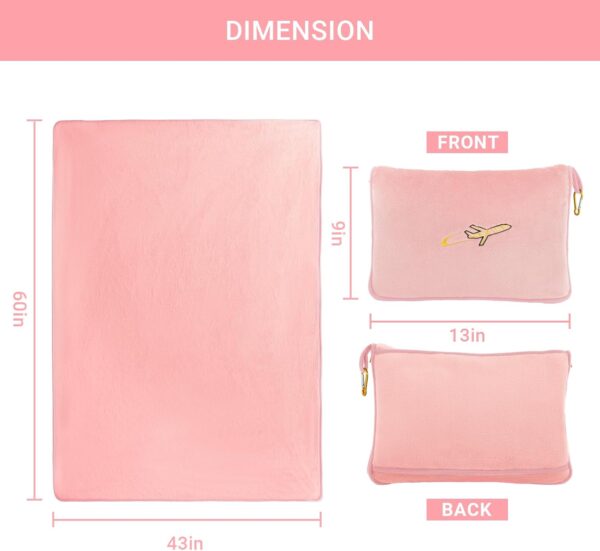 3 in 1 Travel Pillow and Blanket Set, Premium Soft 300 GSM Thick Airplane Blanke... - Image 6