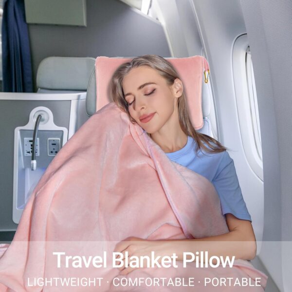 3 in 1 Travel Pillow and Blanket Set, Premium Soft 300 GSM Thick Airplane Blanke... - Image 8