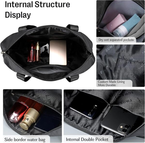 ZGWJ Travel Tote Bags, Expandable Overnight Weekender Bag for Women Foldable Car... - Image 8