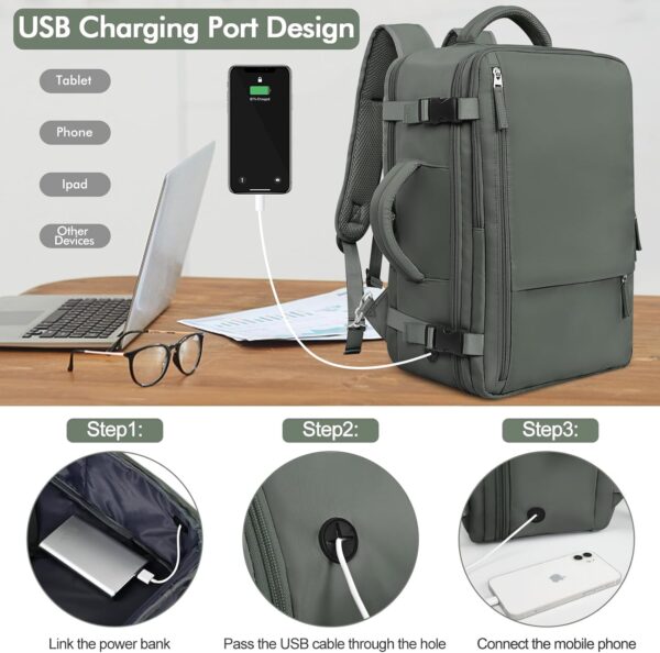 Large Carry-on Travel Backpack For Women Men Flight Approved, Personal Item Back... - Image 7