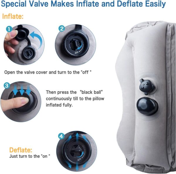 digi Travel Pillow for Airplane, Inflatable Plane Travel Pillow for Sleeping,Use... - Image 6