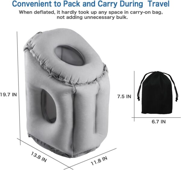digi Travel Pillow for Airplane, Inflatable Plane Travel Pillow for Sleeping,Use... - Image 7
