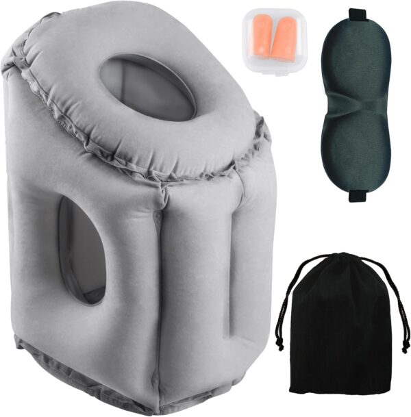 digi Travel Pillow for Airplane, Inflatable Plane Travel Pillow for Sleeping,Use... - Image 2